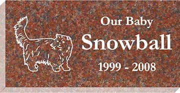 Pet Grave Marker 16" x 8" x 3" - Red